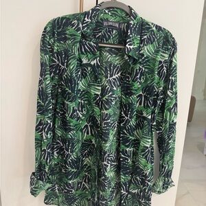 Vilebrequin Tropical Green Leaf Button Down Shirt